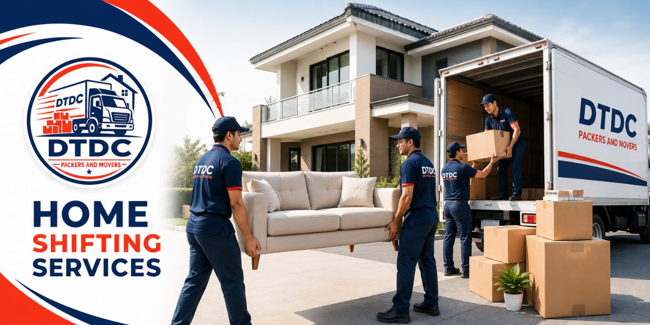 DTDC crew providing home shifting services in Delhi NCR, packing household goods into labelled cartons